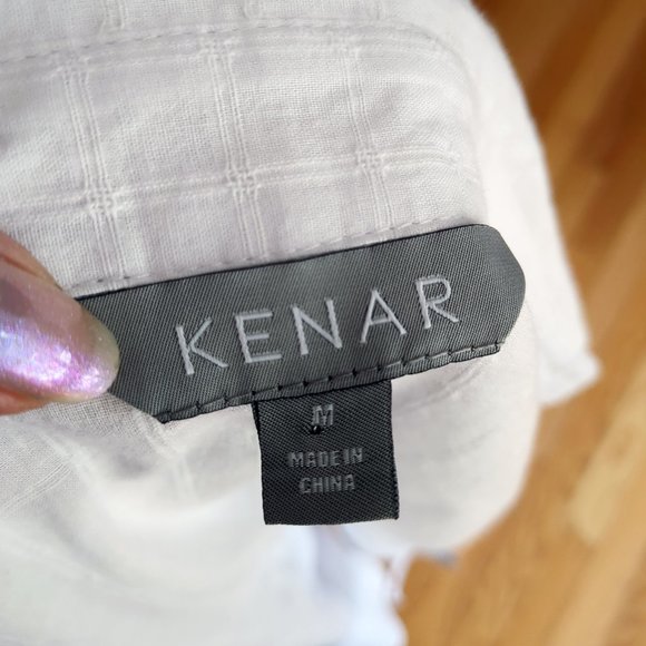 Kenar 100% Windowpane Lightweight Button Down Sleeveless Tank Top Tunic Blouse - Picture 10 of 16